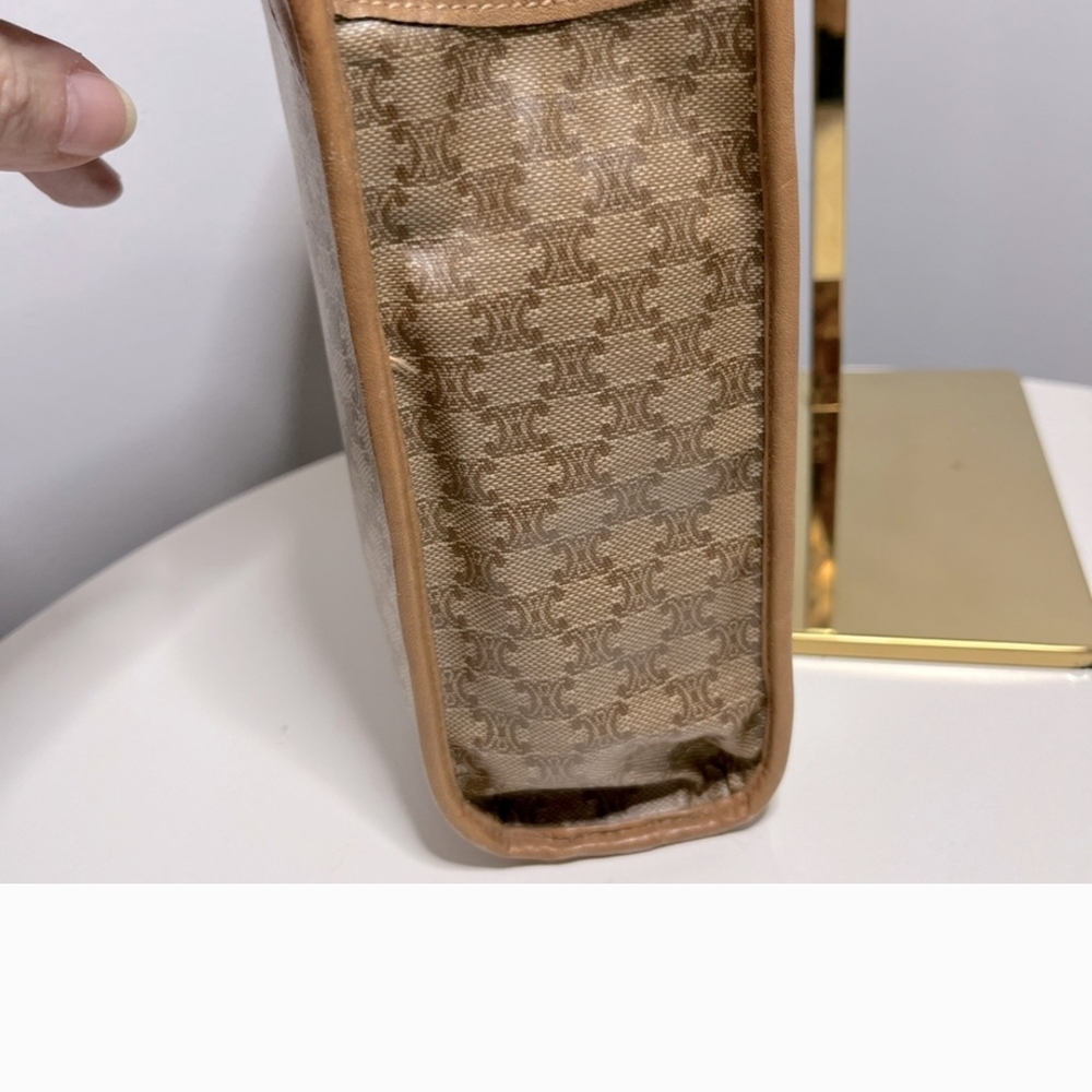 Celine Brown and Tan Clutch Bag with Leather Trim *FINAL PRICE* - Picture 8 of 13